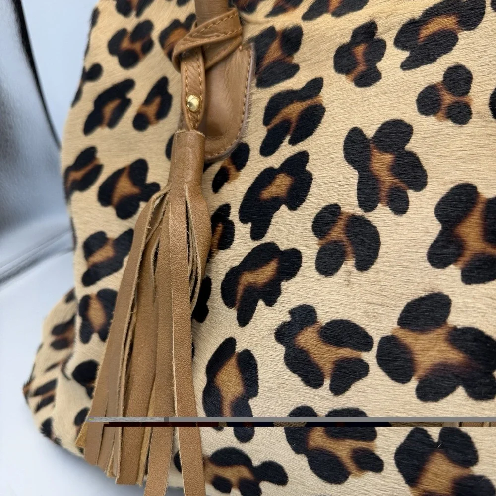 Alberta Di Canio Genuine Leather Hair On Hide Top Handle Bag Made In Italy